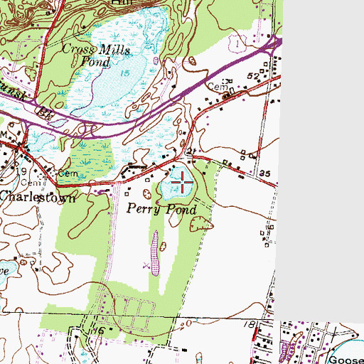 Topographic Map of Perry Pond, RI