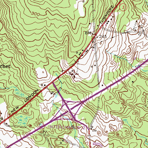 Topographic Map of Canonchet, RI