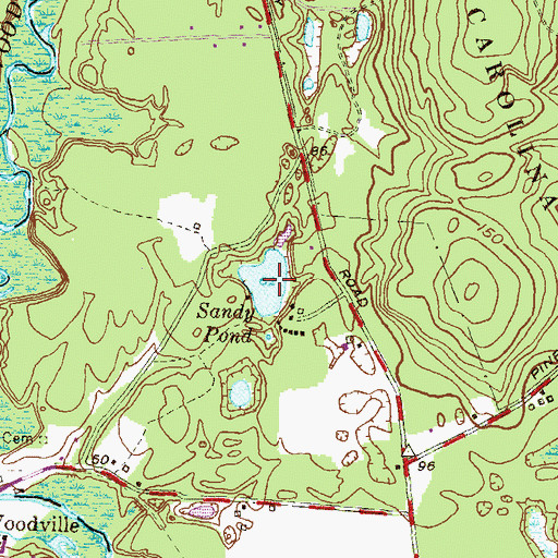 Topographic Map of Sandy Pond, RI
