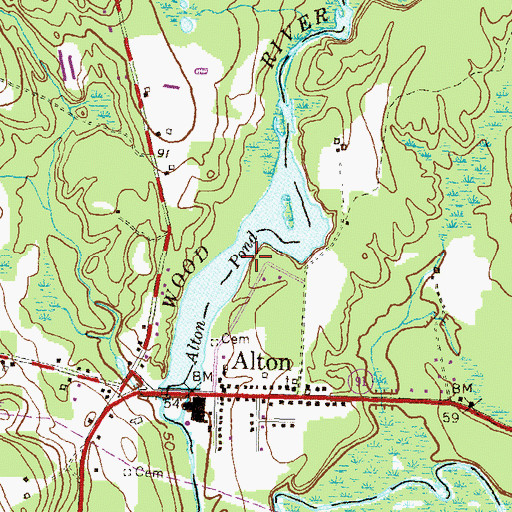 Topographic Map of Alton Pond, RI
