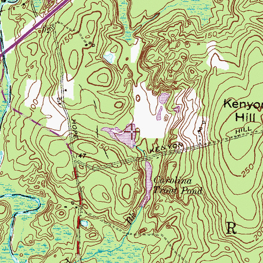 Topographic Map of Carolina Trout Pond, RI