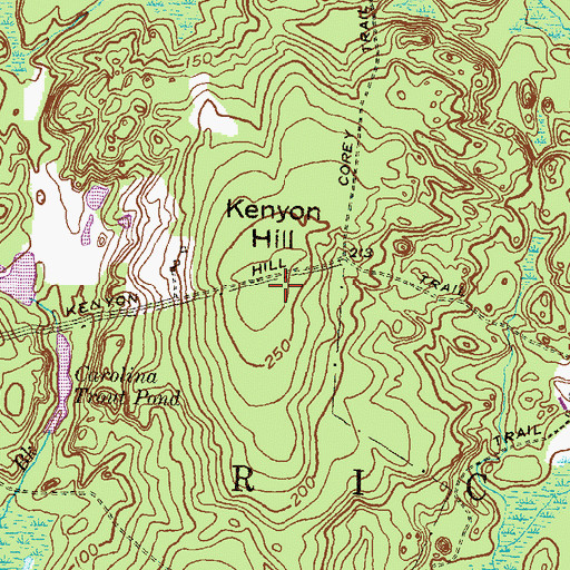 Topographic Map of Kenyon Hill, RI