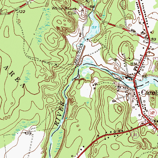 Topographic Map of White Brook, RI