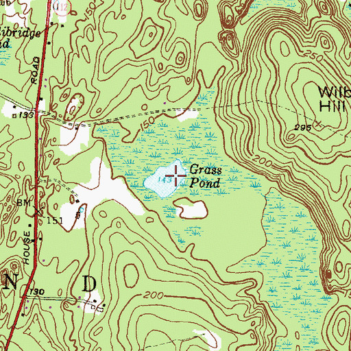 Topographic Map of Grass Pond, RI
