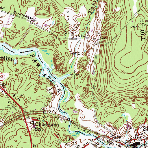 Topographic Map of Taney Brook, RI
