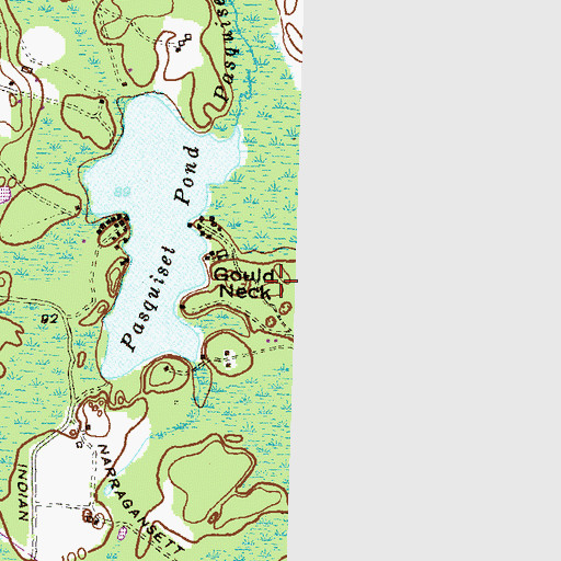 Topographic Map of Gould Neck, RI