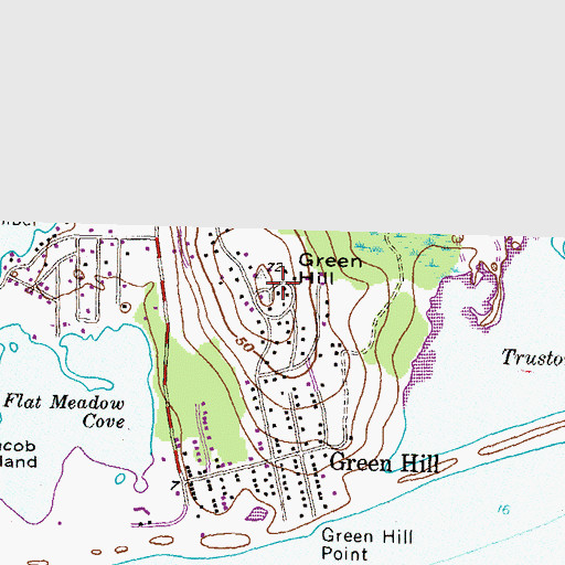 Topographic Map of Green Hill, RI