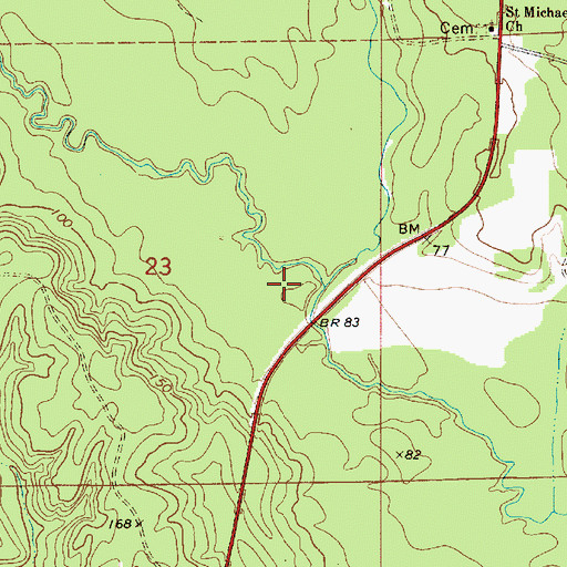Topographic Map of Little Dixon Creek, AL