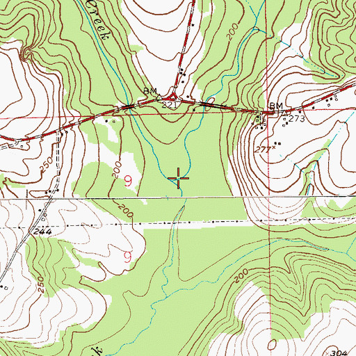 Topographic Map of Little Double Bridges Creek, AL
