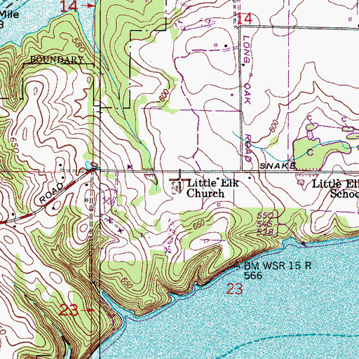 Topographic Map of Little Elk Church, AL