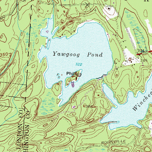 Topographic Map of Phillips Island, RI