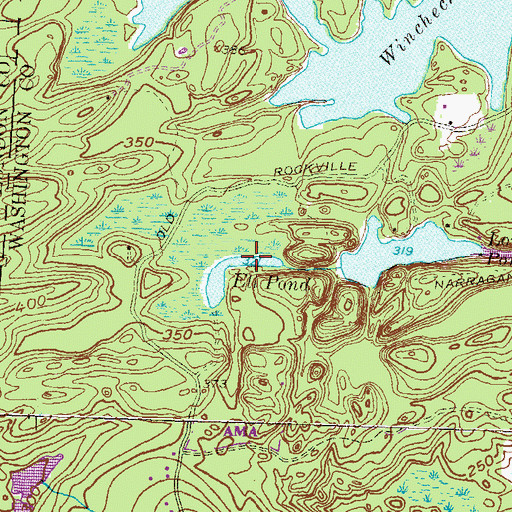 Topographic Map of Ell Pond, RI