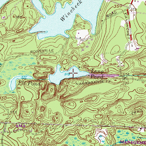 Topographic Map of Long Pond, RI