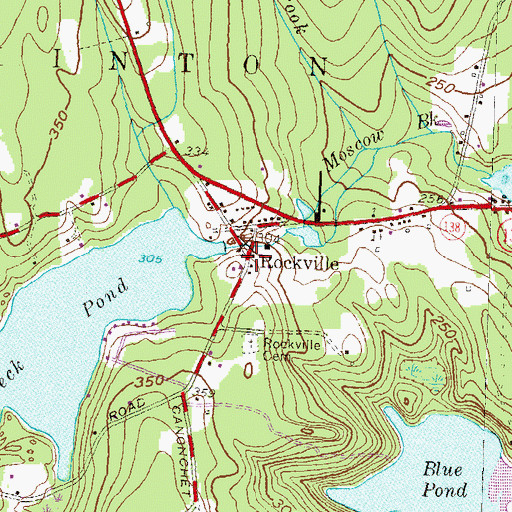 Topographic Map of Rockville, RI