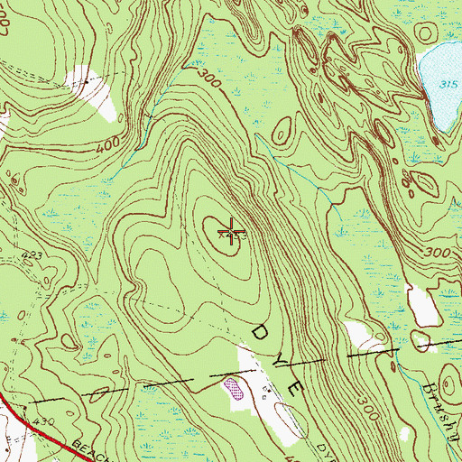 Topographic Map of Dye Hill, RI