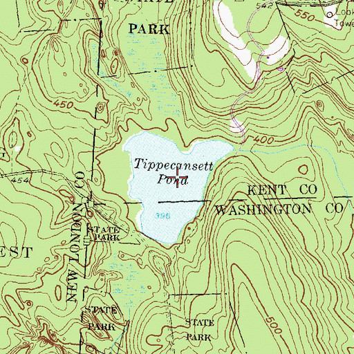 Topographic Map of Tippecansett Pond, RI