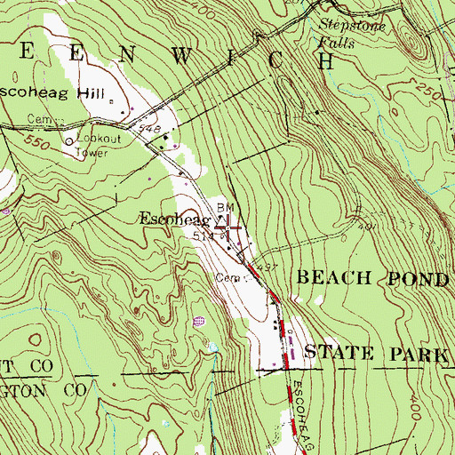 Topographic Map of Escoheag, RI