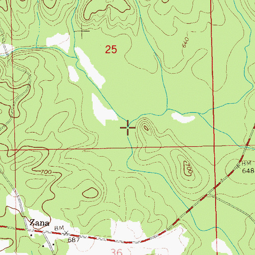 Topographic Map of Little Emuckfaw Creek, AL