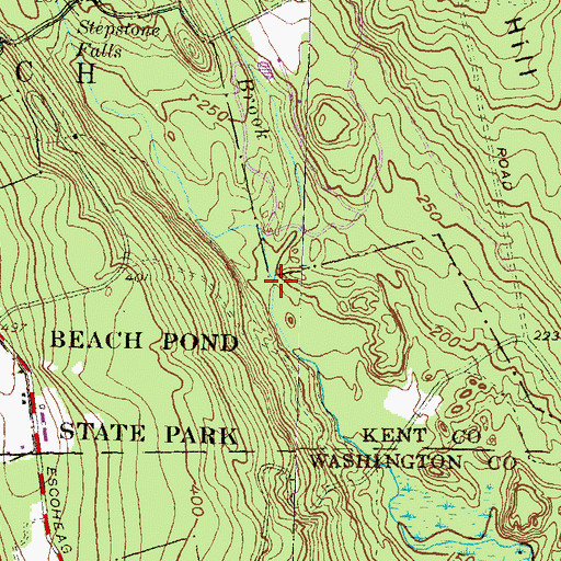 Topographic Map of Kelley Brook, RI