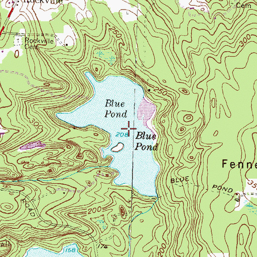 Topographic Map of Blue Pond, RI