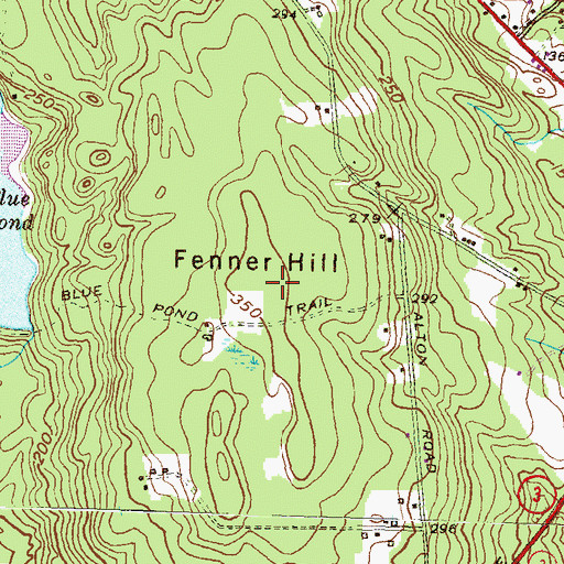 Topographic Map of Fenner Hill, RI