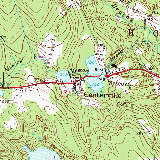 Topographic Map of Centerville, RI