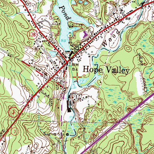 Topographic Map of Brushy Brook, RI