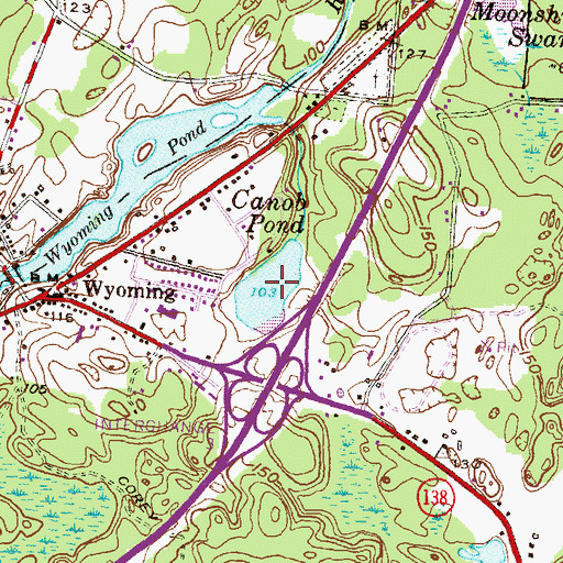 Topographic Map of Canob Pond, RI