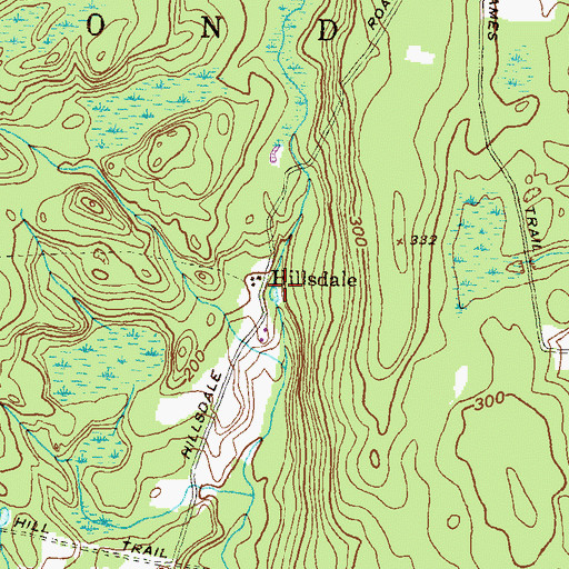 Topographic Map of Hillsdale, RI