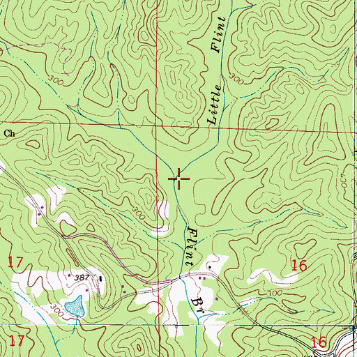 Topographic Map of Little Flint Branch, AL