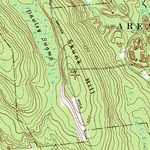 Topographic Map of Skunk Hill, RI