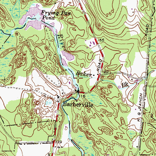 Topographic Map of Baker Brook, RI