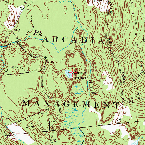 Topographic Map of Deep Pond, RI