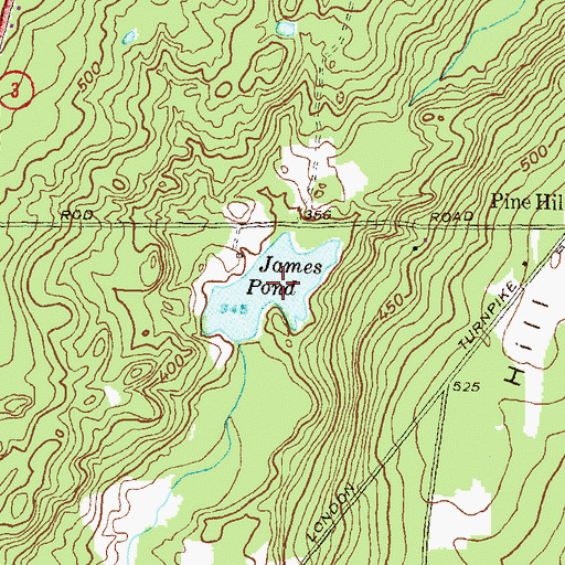 Topographic Map of James Pond, RI