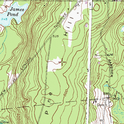 Topographic Map of Pine Hill, RI