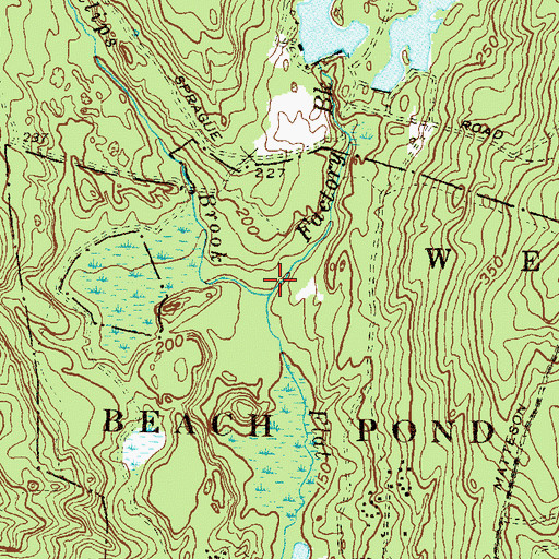 Topographic Map of Phillips Brook, RI