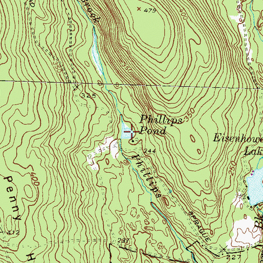 Topographic Map of Phillips Pond, RI