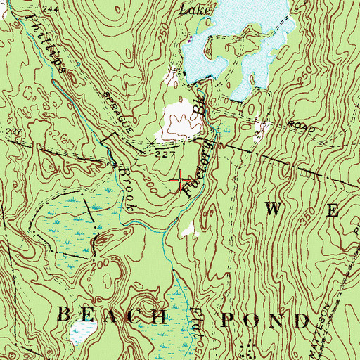 Topographic Map of Factory Brook, RI