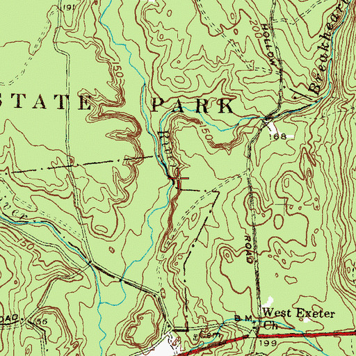 Topographic Map of Breakheart Brook, RI