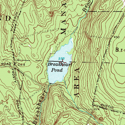 Topographic Map of Breakheart Pond, RI