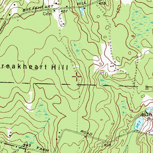 Topographic Map of Breakheart Hill, RI