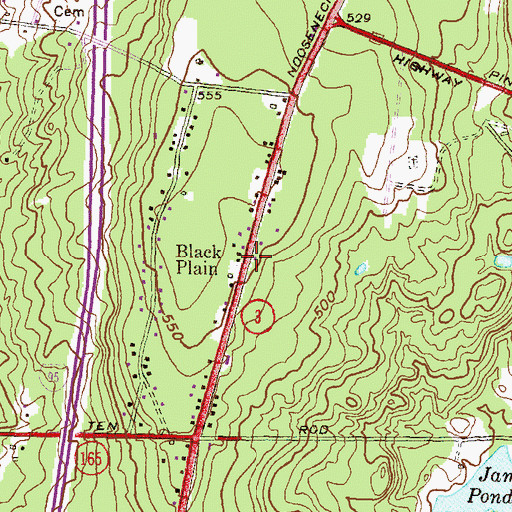 Topographic Map of Black Plain, RI