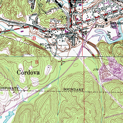 Topographic Map of Little Frog Ague Creek, AL