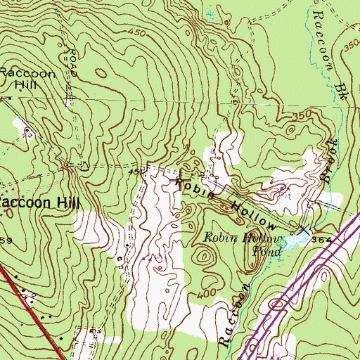 Topographic Map of Robin Hollow, RI