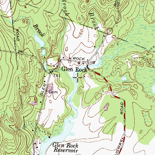 Topographic Map of Glen Rock Brook, RI