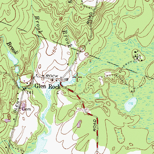 Topographic Map of Rake Factory Brook, RI