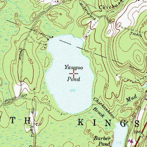 Topographic Map of Yawgoo Pond, RI