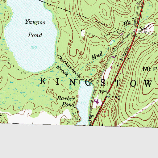 Topographic Map of Mud Brook, RI