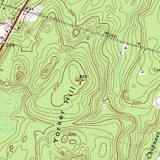 Topographic Map of Yorker Hill, RI