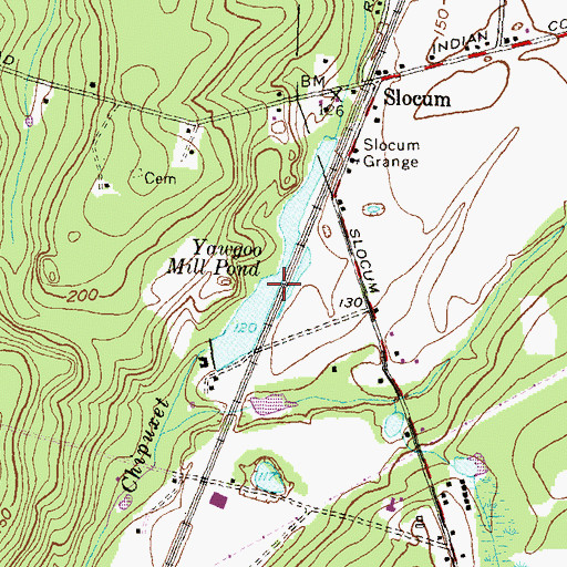 Topographic Map of Yawgoo Mill Pond, RI